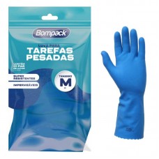 47099 - LUVA LATEX BOMPACK VERNIZ SILVER AZ MD