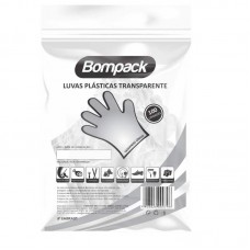 45453 - LUVA PLASTICA DESCART.BOMPACK TR C/100PC