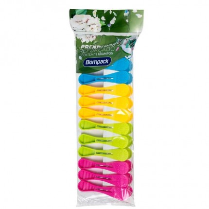 PRENDEDOR PVC BOMPACK REFORCADO C/12 COL