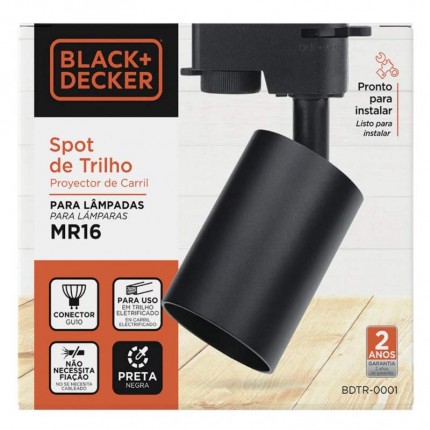 SPOT DE TRILHO BED P/MR16 PT 0001