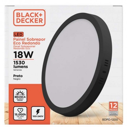 PAINEL LED BED 18W SOB.RD 6500K(PRETO)