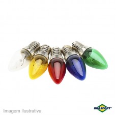 32930 - LAMPADA VELA 25WX127 E14 LEIT.BRASF.7232